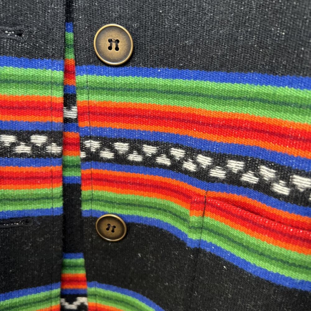 VTG Striped Southwestern Pendleton Knockabout Wool Coat Jacket Large EUC - Picture 6 of 16